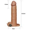 Przedłużka penisa Pleasure X Tender Vibrating Penis Sleeve Brown +7.5cm